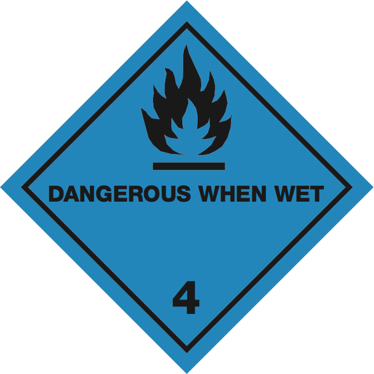 IMO 4.3 Dangerous when wet